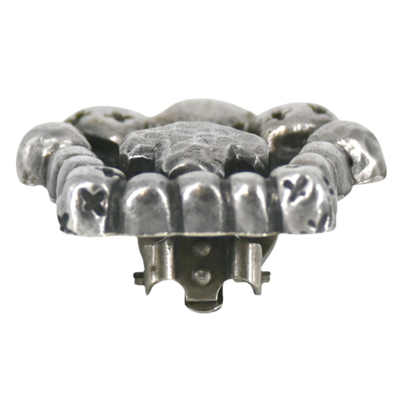 Dian Malouf Sterling Silver Hammered Cross Clip On Earrings - Picture 5 of 8